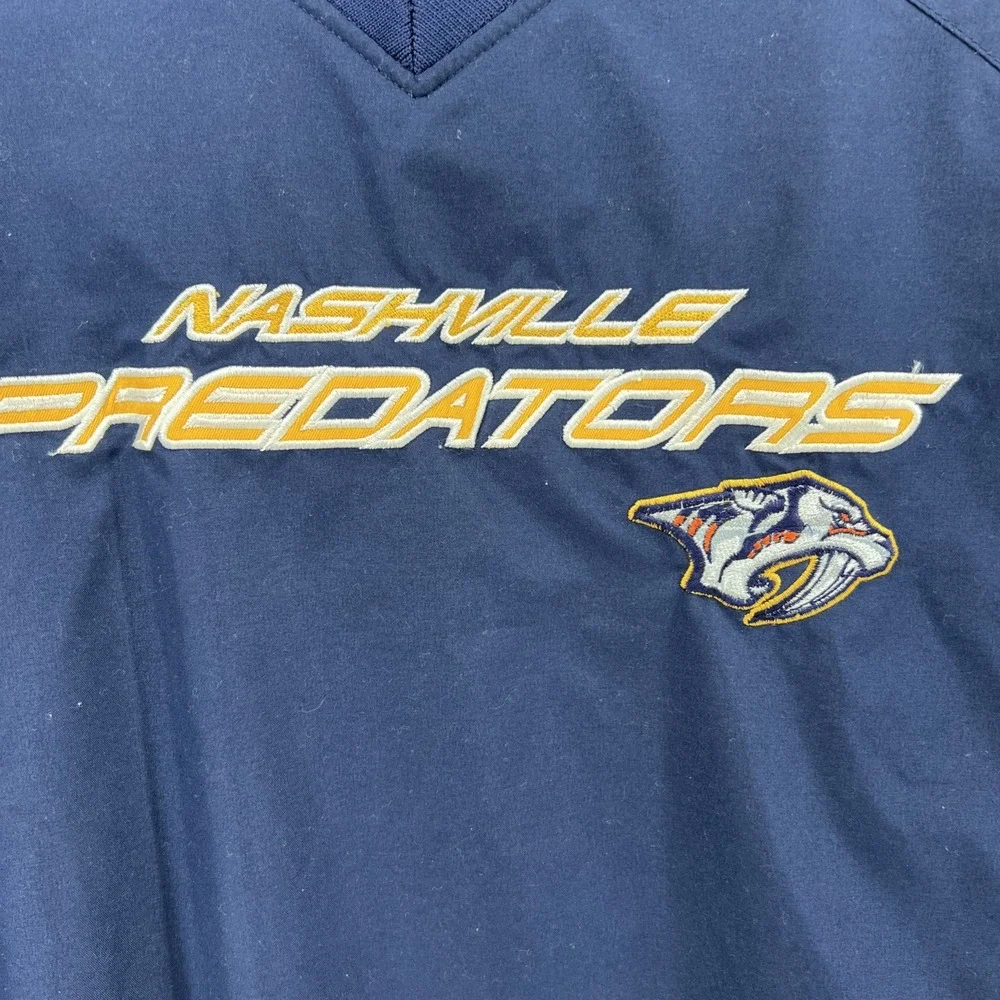 Nashville Predators Blueline Windbreak Pullover Large NHL Hockey Blue Yellow